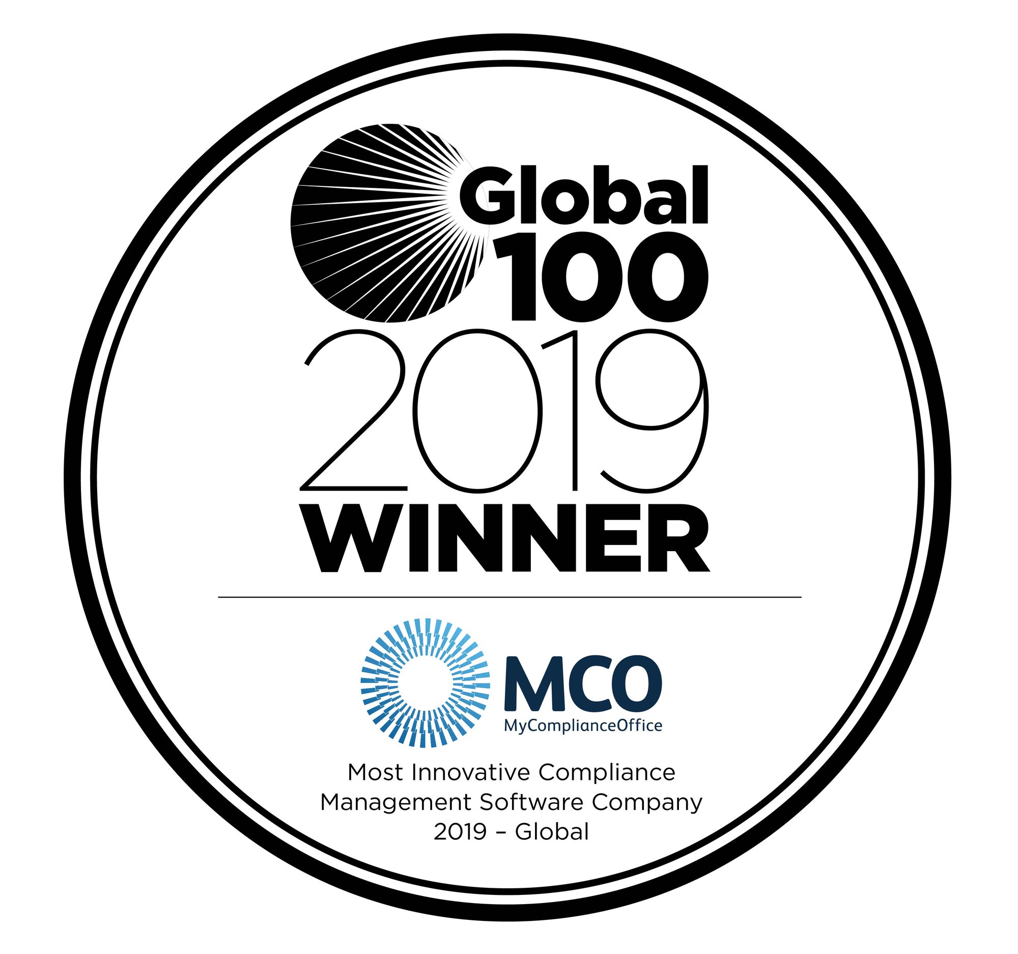 Global 100 - 2019 award logo MCO MyComplianceOffice