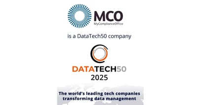 MCO (MyComplianceOffice) is a DataTech50 company, recognized as one of the world's leading tech companies transforming data management in 2025.
